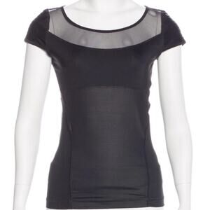 Adidas Stella McCartney Active Top Women's Size Medium Black Mesh Inset Workout